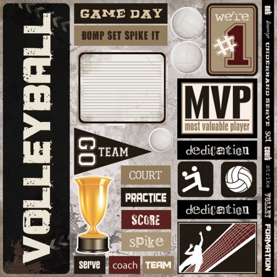 Stamping Station - Volleyball Extreme 12x12 Sticker