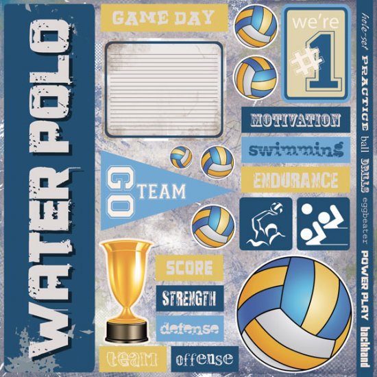 Stamping Station - Water Polo Extreme 12x12 Sticker