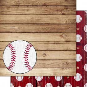 Stamping Station - Baseball on Wood Paper