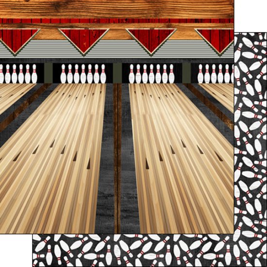 Stamping Station - Bowling on Wood Paper