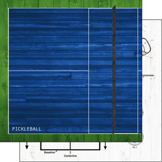 Stamping Station - Pickleball on White Wood Paper