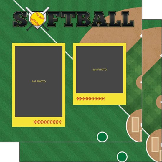 Stamping Station - Softball Quick Page Left Paper