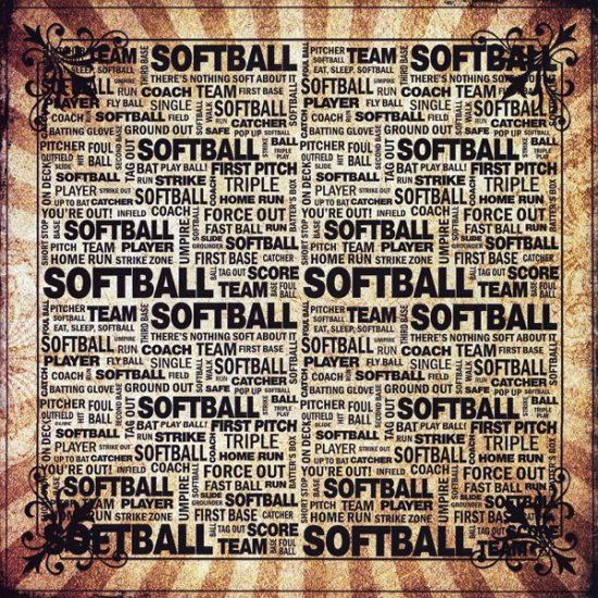 Stamping Station - Softball Trendy Paper