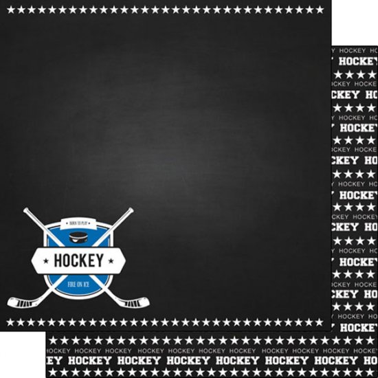 Stamping Station - Chalkboard Sports Paper - Hockey