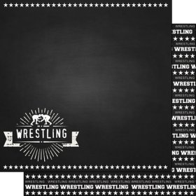 Stamping Station - Chalkboard Sports Paper - Wrestling