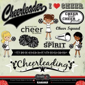Stamping Station - Cheerleading Go Big 12x12 Stickers