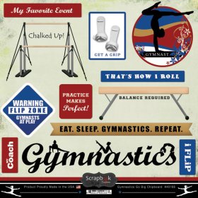 Stamping Station - Gymnastics Go Big 12x12 Stickers