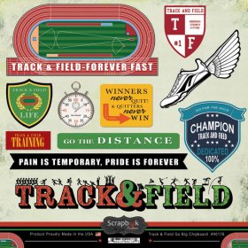 Stamping Station - Track & Field Go Big 12x12 Stickers