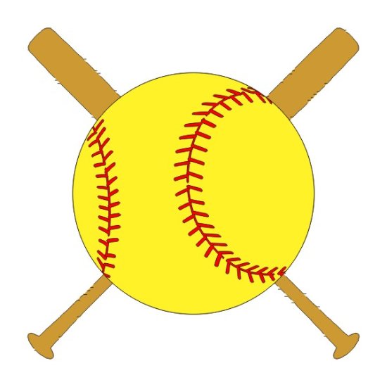 Stamping Station - Softball with Bats Laser Cut