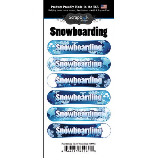 Stamping Station - Snowboarding Go Big Repeat Stickers