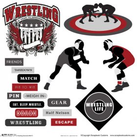 Stamping Station - Wrestling Sticker Cut-Outs
