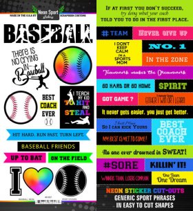 Stamping Station - Baseball Neon Sticker