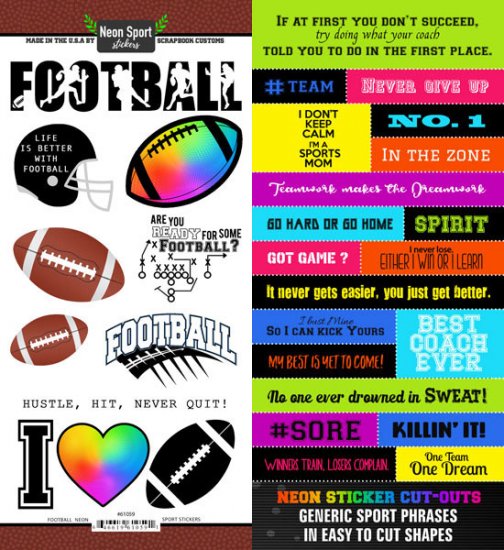 Stamping Station - Football Neon Sticker