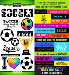 Stamping Station - Soccer Neon Sticker