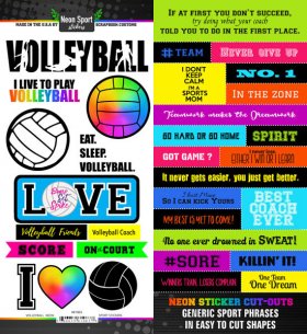 Stamping Station - Volleyball Neon Sticker