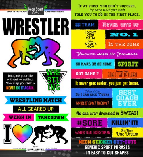 Stamping Station - Wrestling Neon Sticker