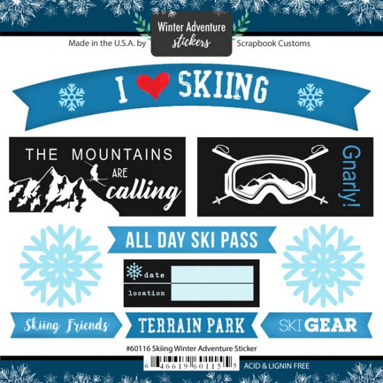 Stamping Station - Skiing Winter Adventure Stickers