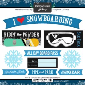 Stamping Station - Snowboarding Winter Adventure Stickers