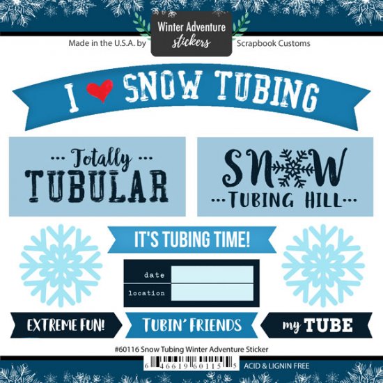 Stamping Station - Snow Tubing Winter Adventure Stickers
