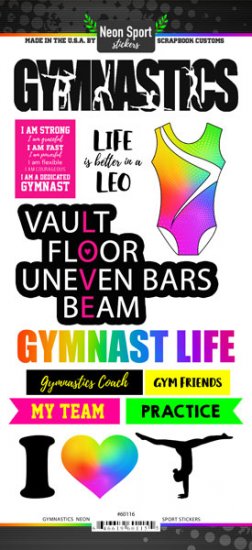 Stamping Station - Gymnastics Neon Sticker