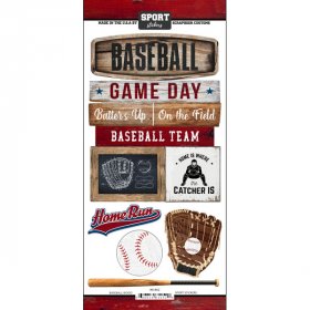 Stamping Station - Baseball Wood Sticker