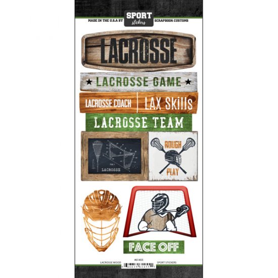Stamping Station - Lacrosse Wood Sticker