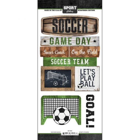 Stamping Station - Soccer Wood Sticker