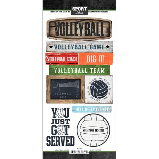Stamping Station - Volleyball Wood Sticker