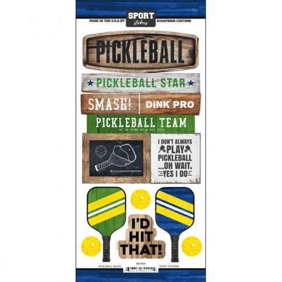 Stamping Station - Pickleball Wood Sticker