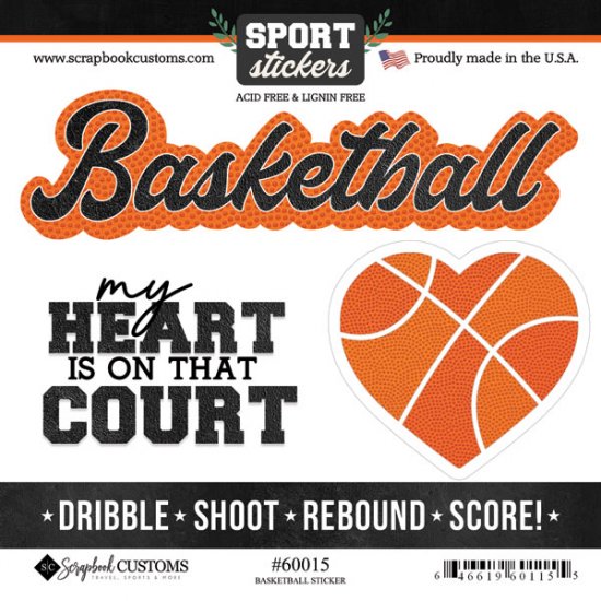 Stamping Station - Basketball Love Stickers