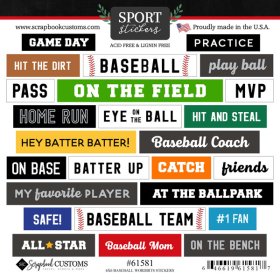 Stamping Station - Baseball Wordbit Stickers
