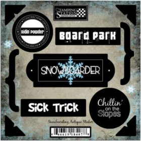 Stamping Station - Snowboarding Antique Stickers