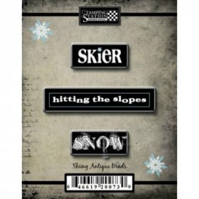 Stamping Station - Skiing Antique Brads