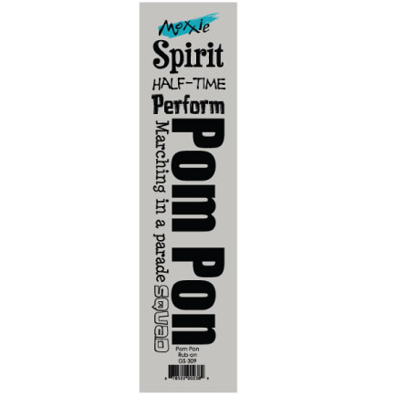 Moxxie - Pom Pon Title Rub-on (Black)
