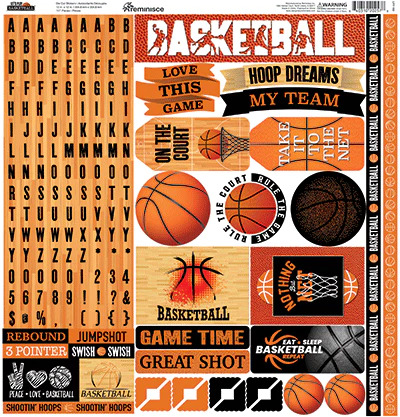 Reminisce - Let\'s Play Basketball 12x12 Sticker