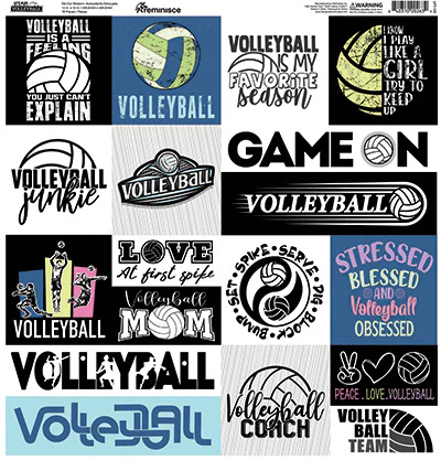 Reminisce - Let\'s Play Volleyball 12x12 Sticker