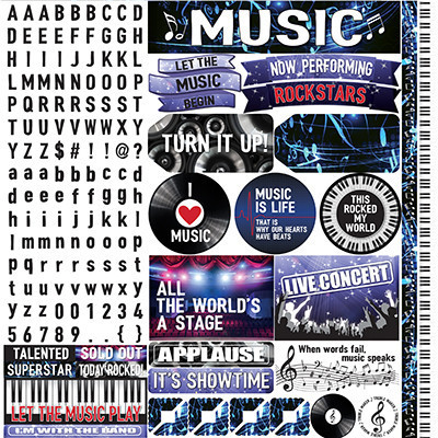 Reminisce - Musicality 12x12 Variety Sticker