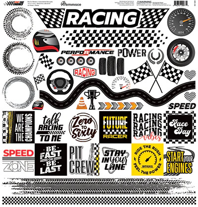 Reminisce - Start Your Engines 12 x 12 Sticker